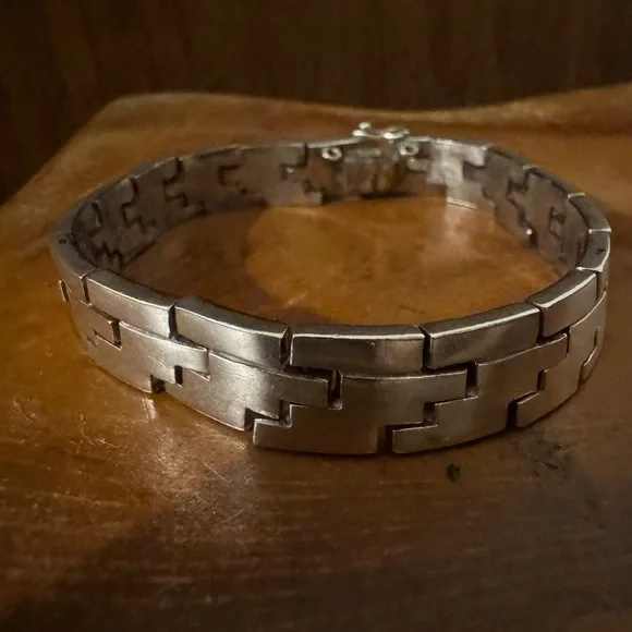 Silver Geometric Bracelet sterling silver - Picture 3 of 5